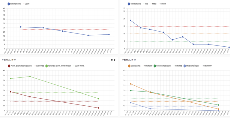 Bild mit Skalen auf denen ein Verlauf zu sehen ist