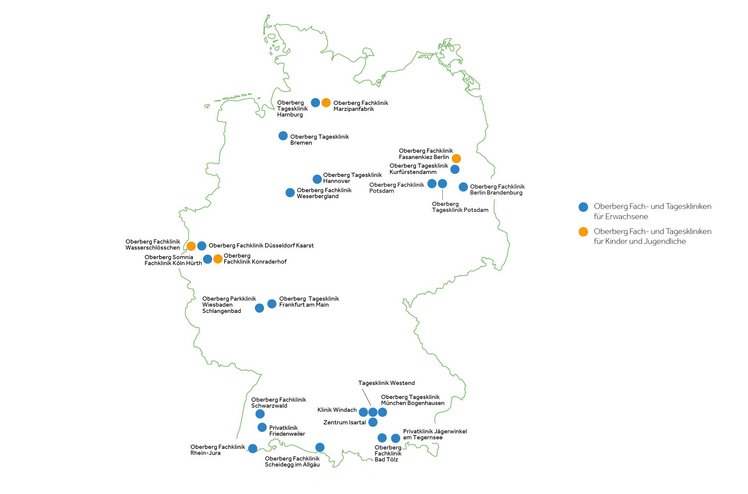 Karte Fach- und Tageskliniken