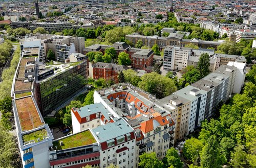 Luftaufnahme von oben der Oberberg Fachklinik Fasanenkiez